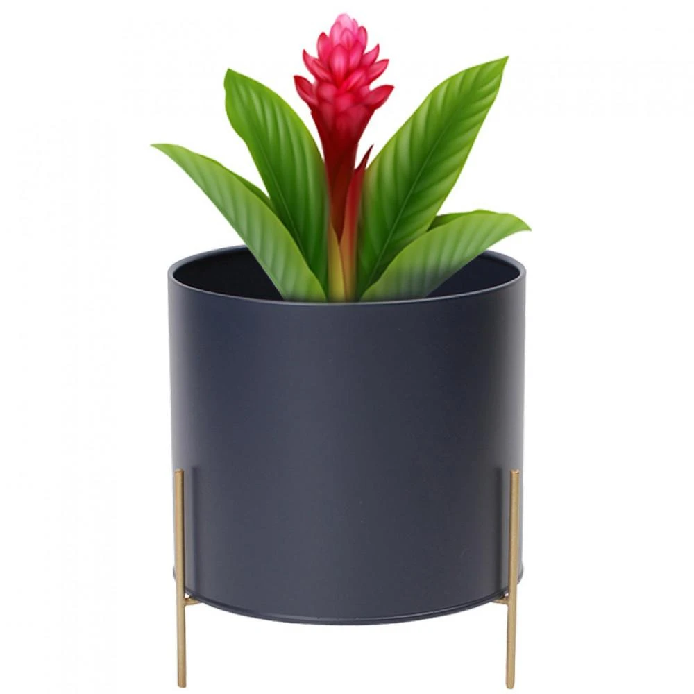 Metal candle holder 11x11x16 cm juodas
