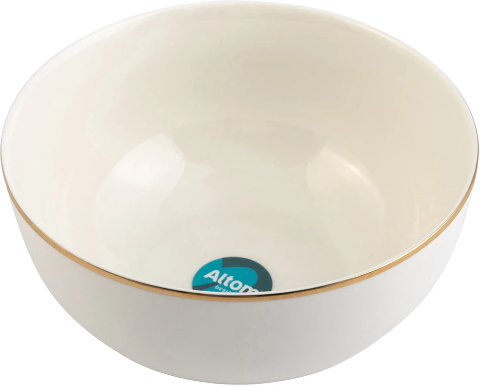 Bella auksinis line bowl 14 cm 630 ml cream porcelain