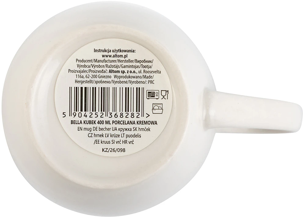 Bella mug 400 ml cream porcelain