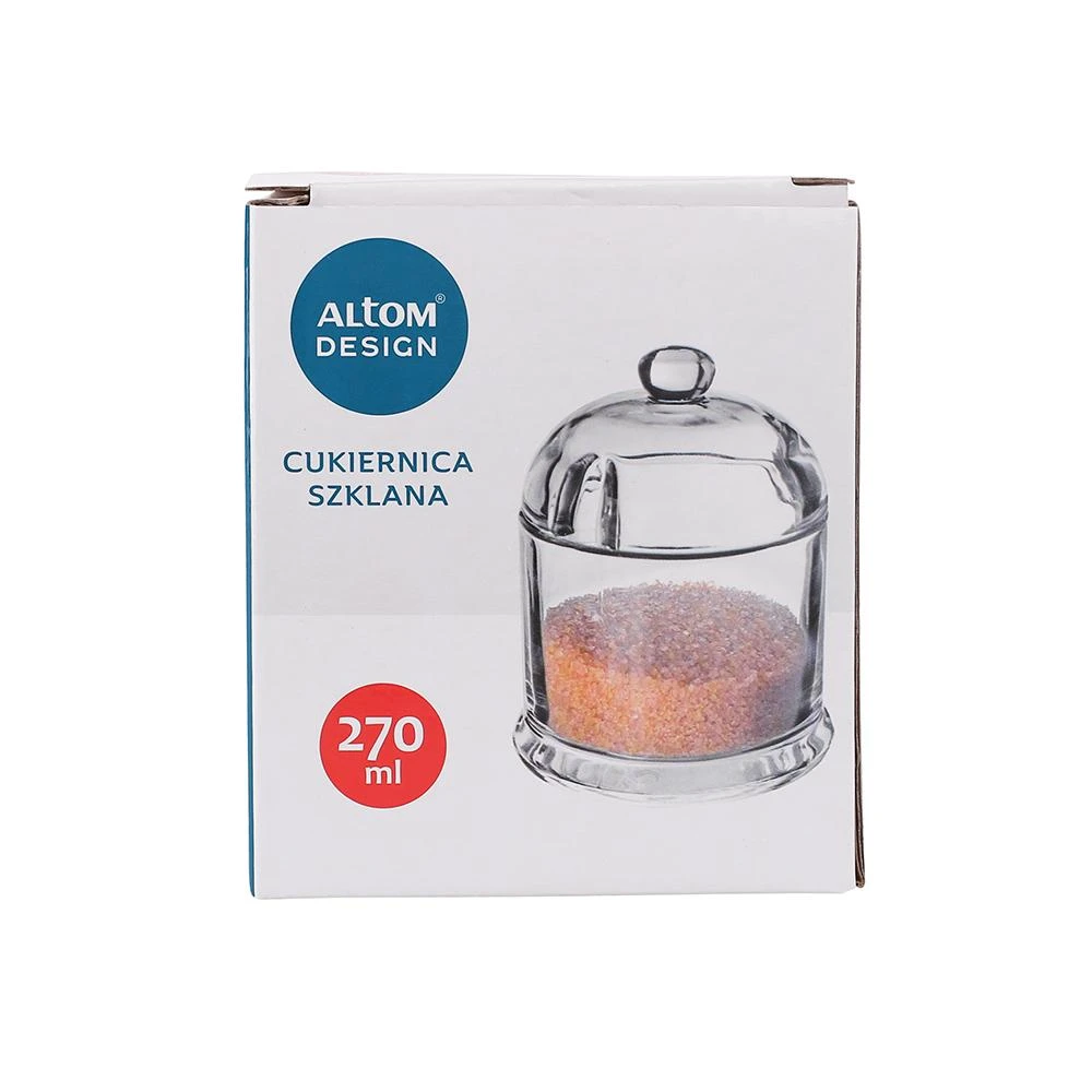Glass sugar pot dia. 8,5 cm, h- 12 cm