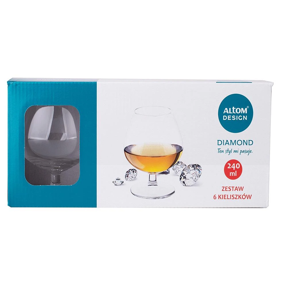 Royal Leerdam Diamond Deimantinis 6 brendžio stiklinių rinkinys, 240 ml
