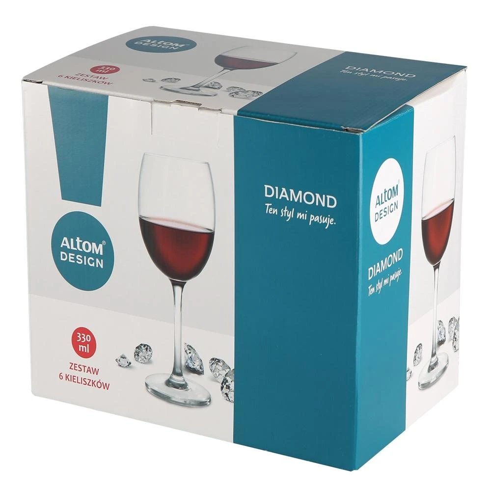 Royal Leerdam Diamond Deimantinis 6 raudonojo vyno taurių rinkinys, 330 ml