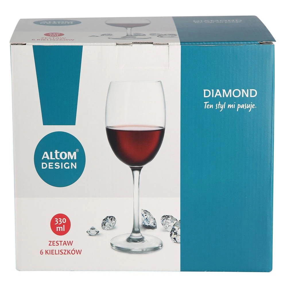 Royal Leerdam Diamond Deimantinis 6 raudonojo vyno taurių rinkinys, 330 ml