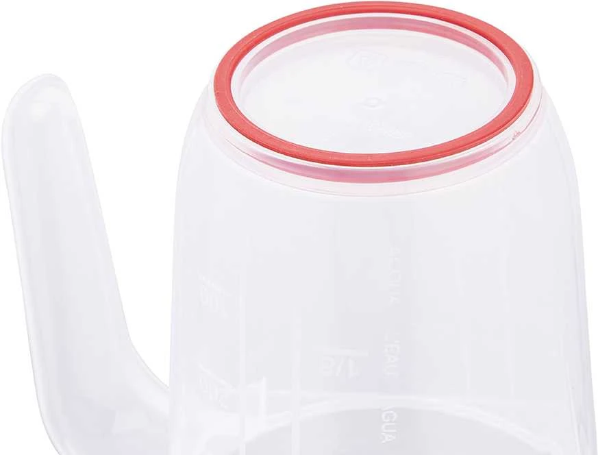 Ąsotis su matavimo puodeliu ir neslystančia funkcija, 0,5 l, mišrių spalvų