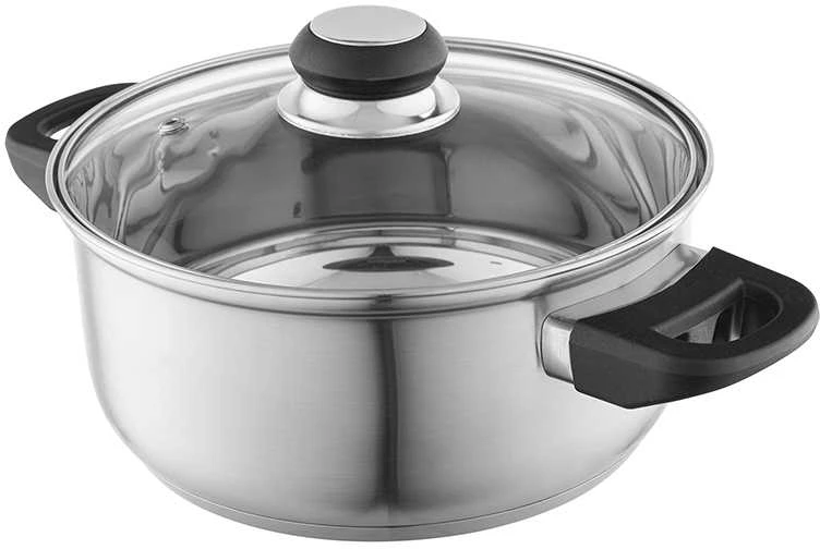MTM Steel Emilio nerūdijančio plieno puodas, 1,9 l, 18 cm, su stikliniu dangčiu