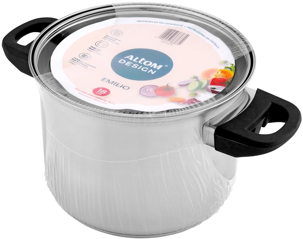 Emilio stainless steel casserole 18cm su dangčiu 3,3L