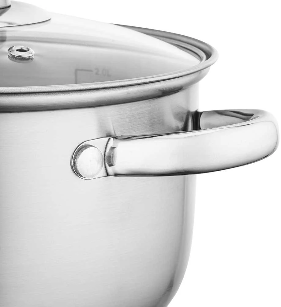Fabio stainless steel casserole 18cm 2,6 L su dangčiu