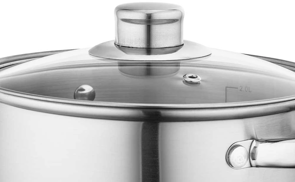 Fabio stainless steel casserole 18cm 2,6 L su dangčiu