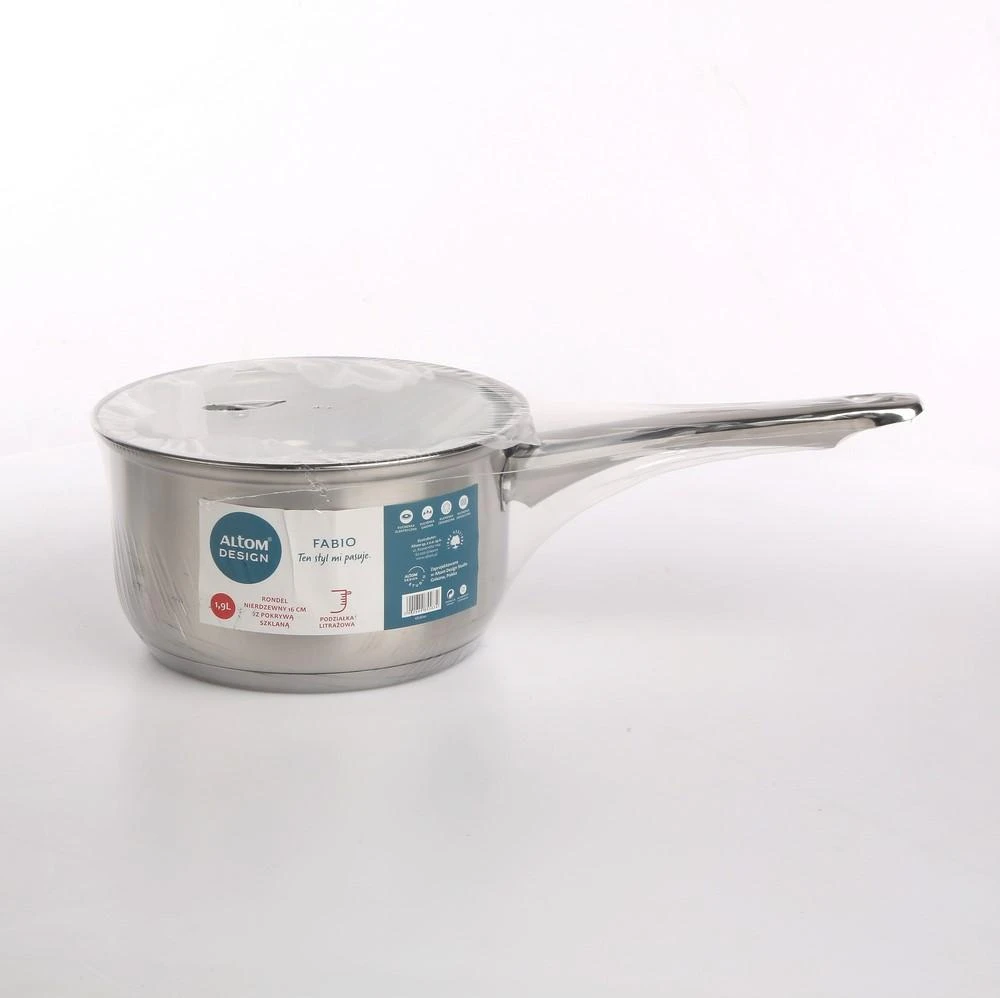 Fabio stainless steel sauce pan 16 cm 1,9 su dangčiu