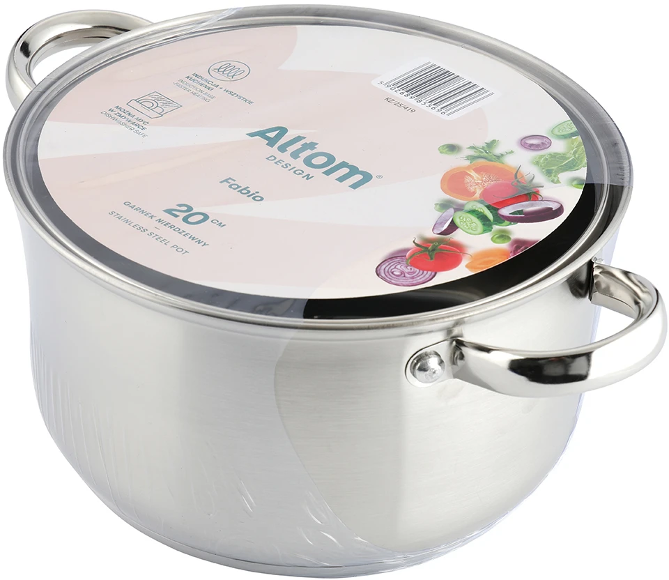 Fabio stainless steel casserole 20cm 3,6 L su dangčiu
