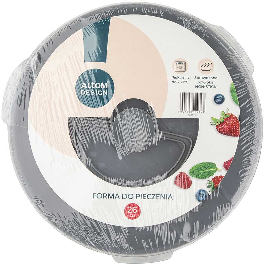 Lumarko torto forma, 26 cm, su plastikiniu dangteliu ir rankena