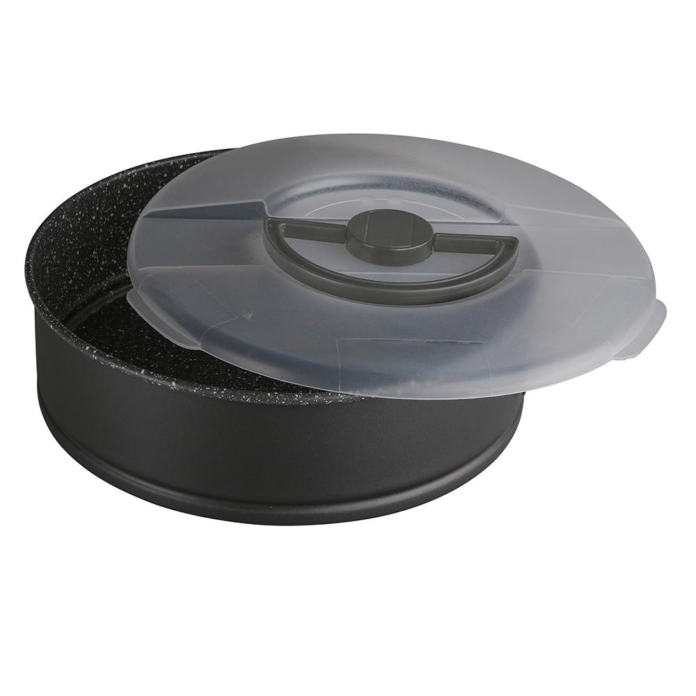 Lumarko torto forma, 26 cm, su plastikiniu dangteliu ir rankena
