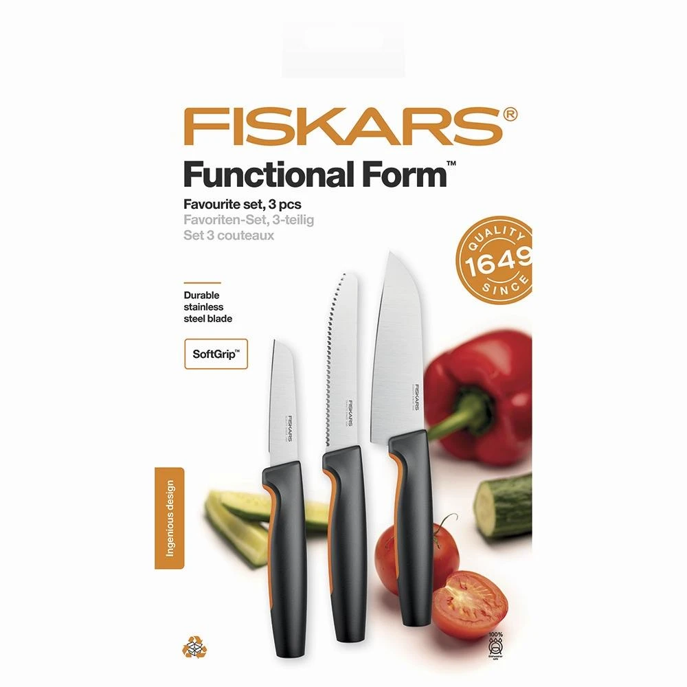 Fiskars Functional Form Favourite 3 vnt. peilių rinkinys 1057556