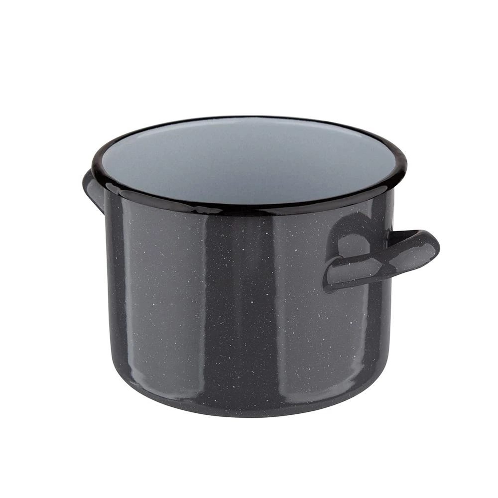 Altom Design POT 14 CM ENAMEL Pilkas SPECKLED