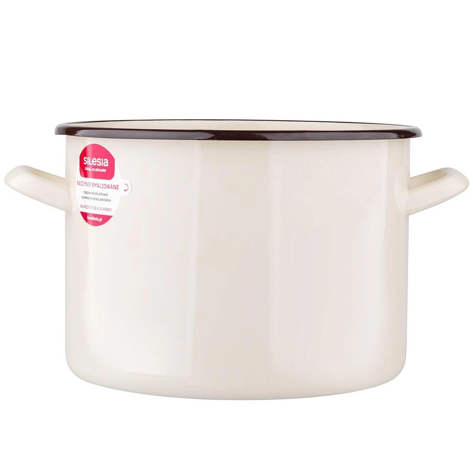 Altom Design Silesia TIESUS EMALINIS PUODAS 24 CM 7,5 L INDUKCINĖS KREMINĖS DUJOS