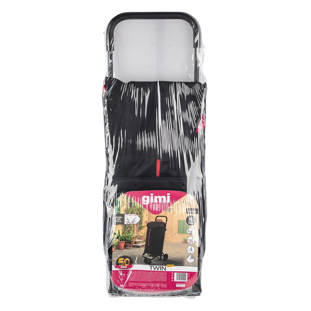 Gimi Pirkinių vežimėlis 30 kg/50 l. Dvigubas naujas juodas