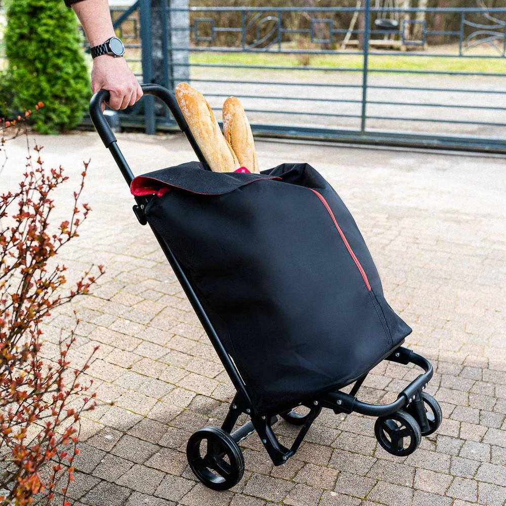 Gimi Pirkinių vežimėlis 30 kg/50 l. Dvigubas naujas juodas