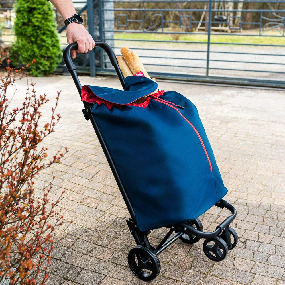 Gimi Mėlynas pirkinių vežimėlis 30 kg/50 l. Dvigubas Naujas mėlynas
