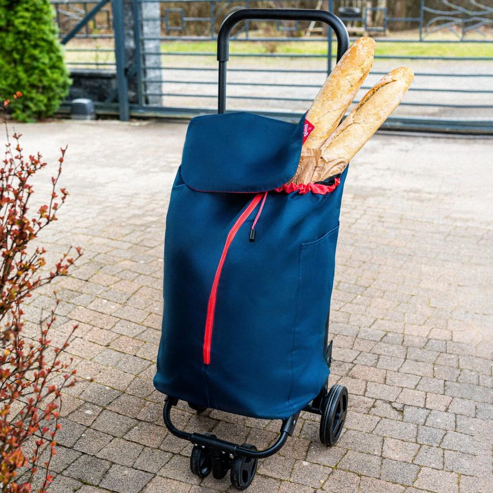 Gimi Mėlynas pirkinių vežimėlis 30 kg/50 l. Dvigubas Naujas mėlynas