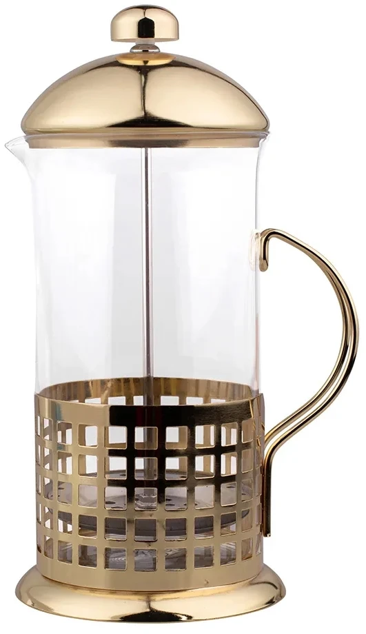 Steel Stiklinis prancūziškas presas plieniniame krepšelyje, auksinės spalvos, 1000 ml