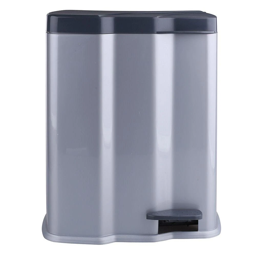 Šiukšliadėžė KEEEPER Gunnar, su pedalu, 7 L + 15 L, pilka sp.