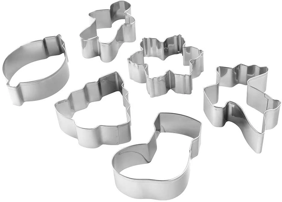 Steel 6 nerūdijančio plieno kalėdinių kepyklėlės formelių rinkinys
