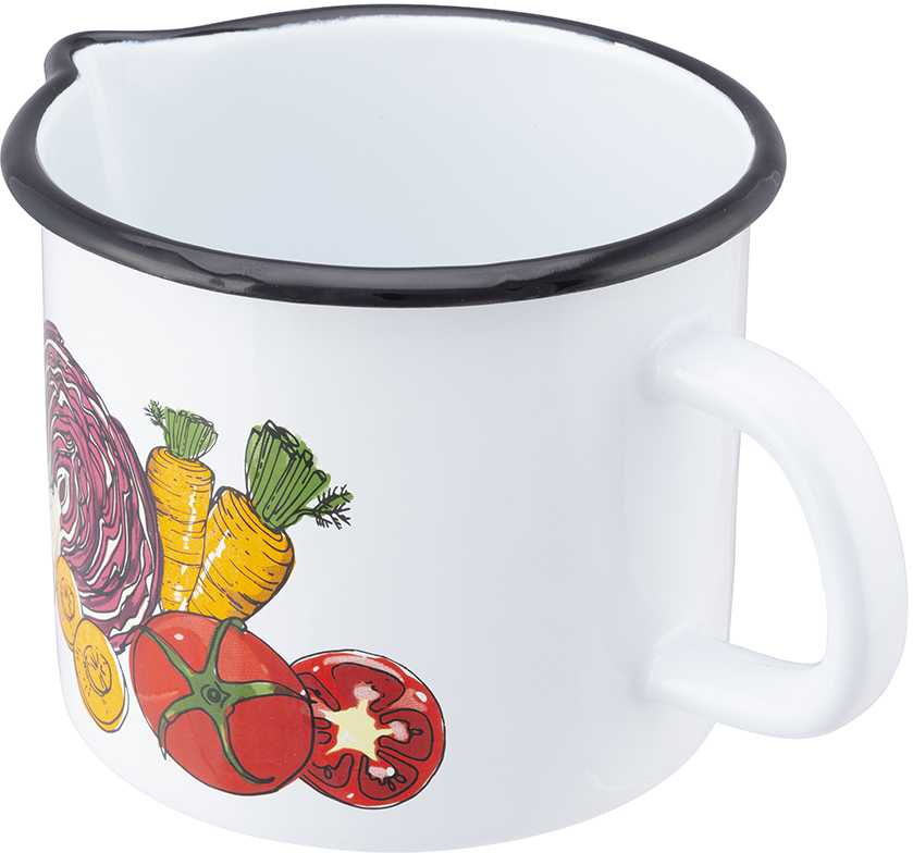 Silesia Emaliuotas puodelis su snapeliu, 1,15 l, skersmuo 12 cm, Dek.Vegetables Altom 3384
