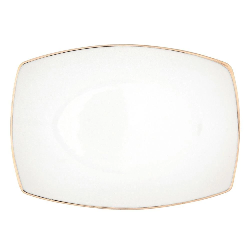 Lumarko Porcelianinė serviravimo lėkštė MariaPaula Moderna Gold, baltos sp., 33 cm