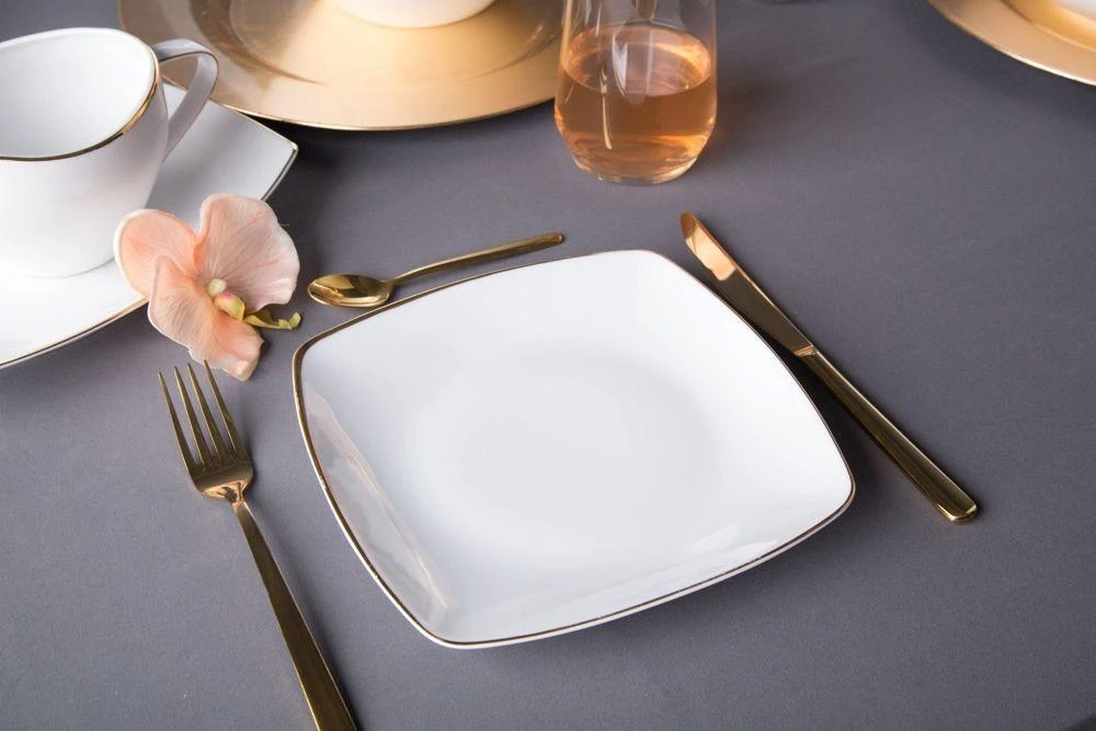 Lumarko MariaPaula Square Moderna Gold dessert plate 18cm