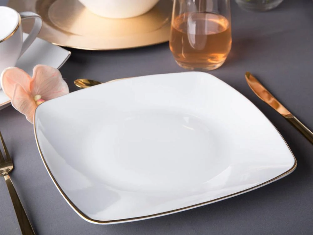 Lumarko MariaPaula Square Moderna Gold flat plate 25cm