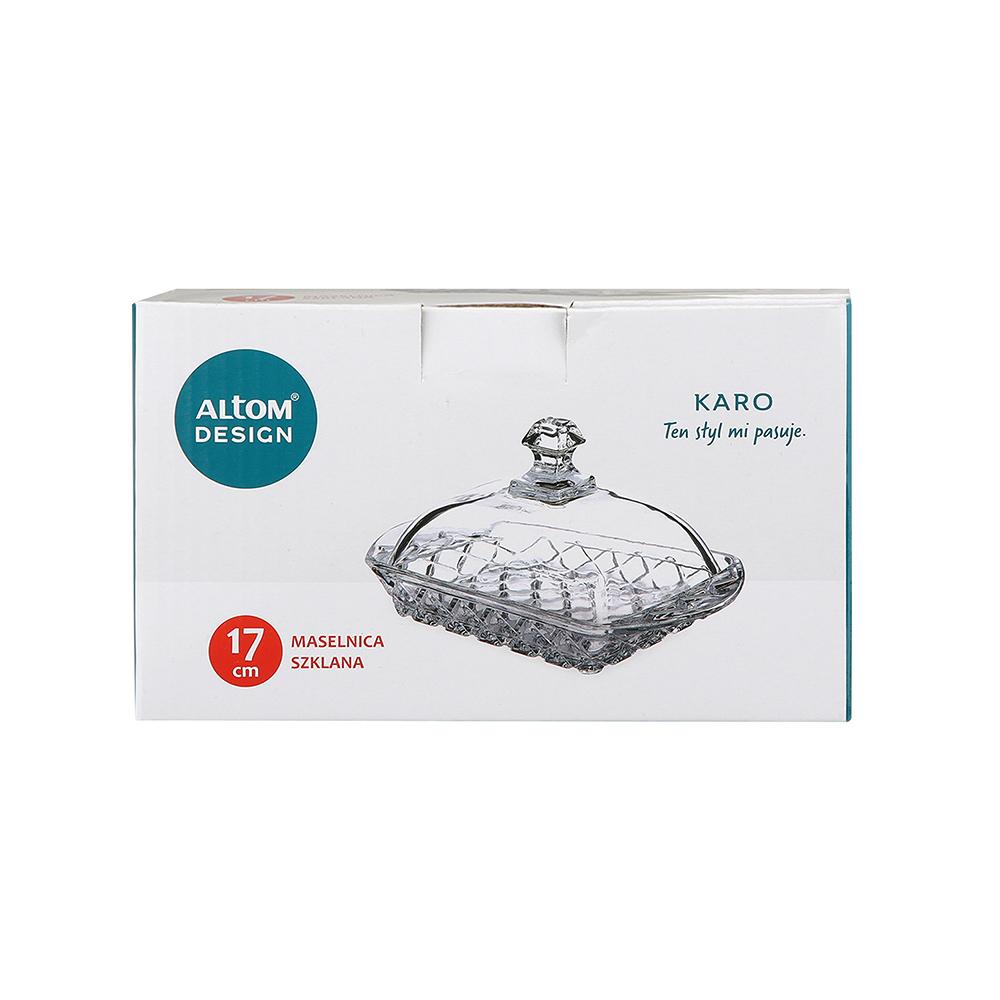 Karo glass butter dish 17x11 cm