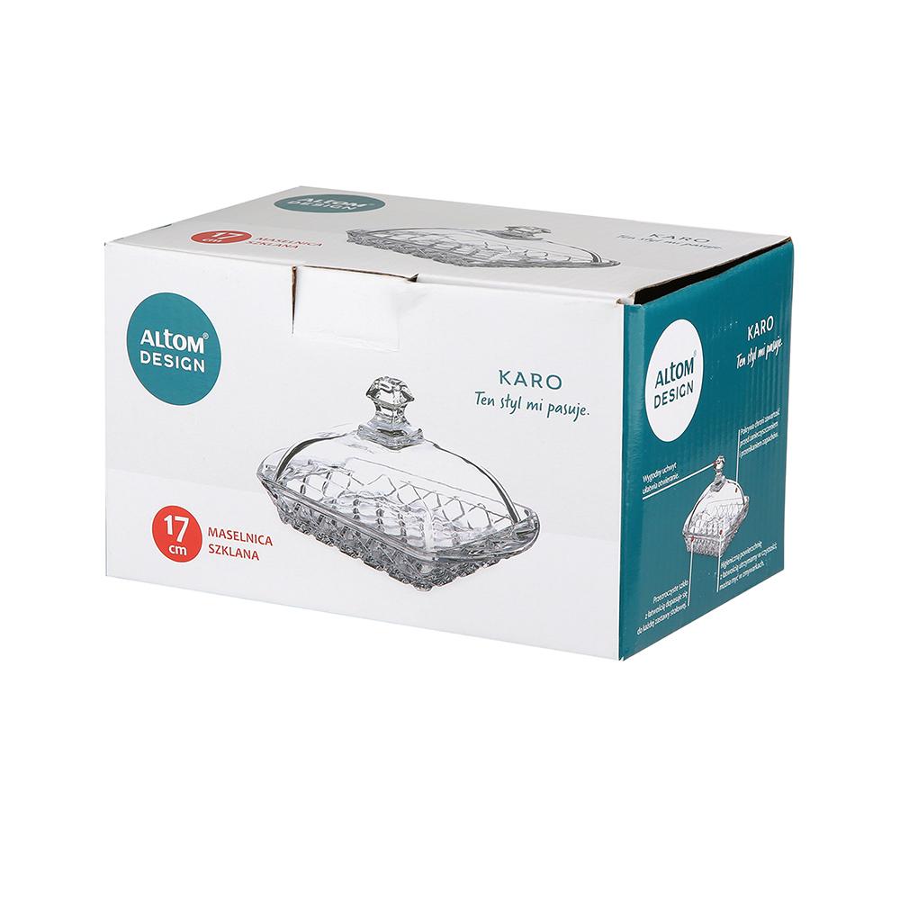 Karo glass butter dish 17x11 cm