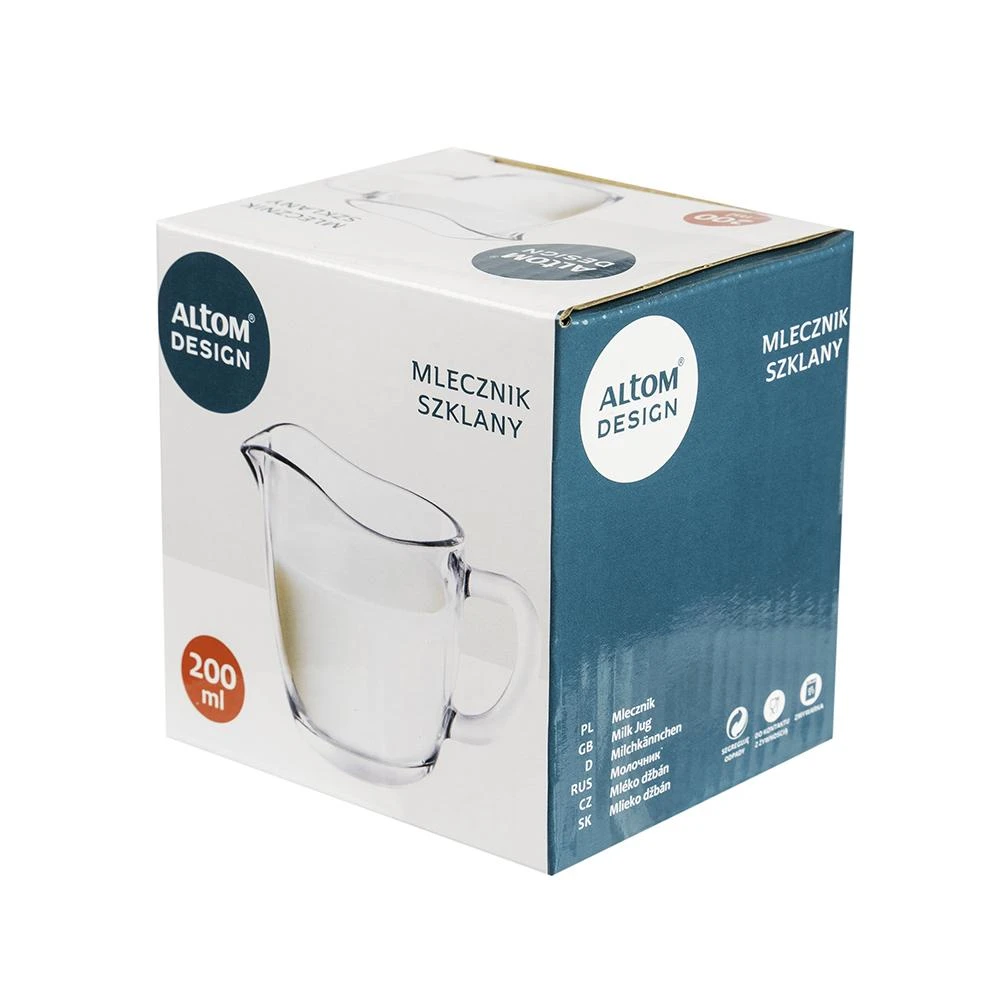 Glass milk jug 200ml 9,2x7,5x9,2 cm