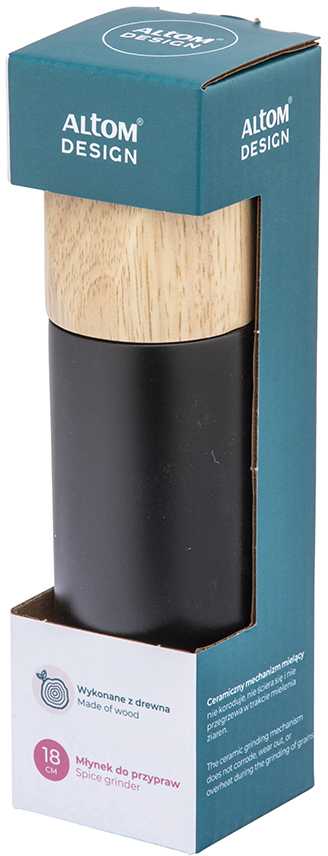 Juodas wooden pepper mill 5x18 cm