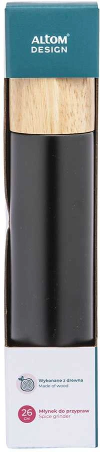 Altom Juodas wooden pepper mill 5x26 cm