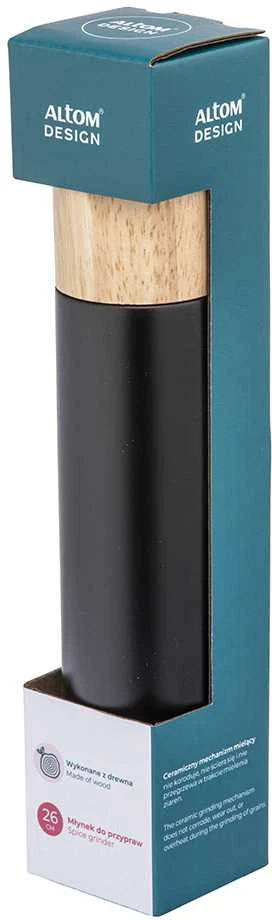 Altom Juodas wooden pepper mill 5x26 cm