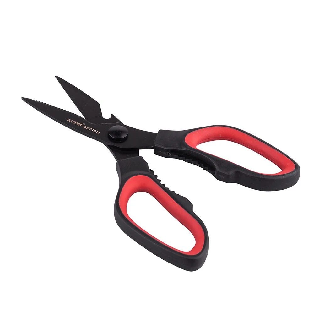 Virtuvinės žirklės su juodais titano dengtais kraštais, 20 cm