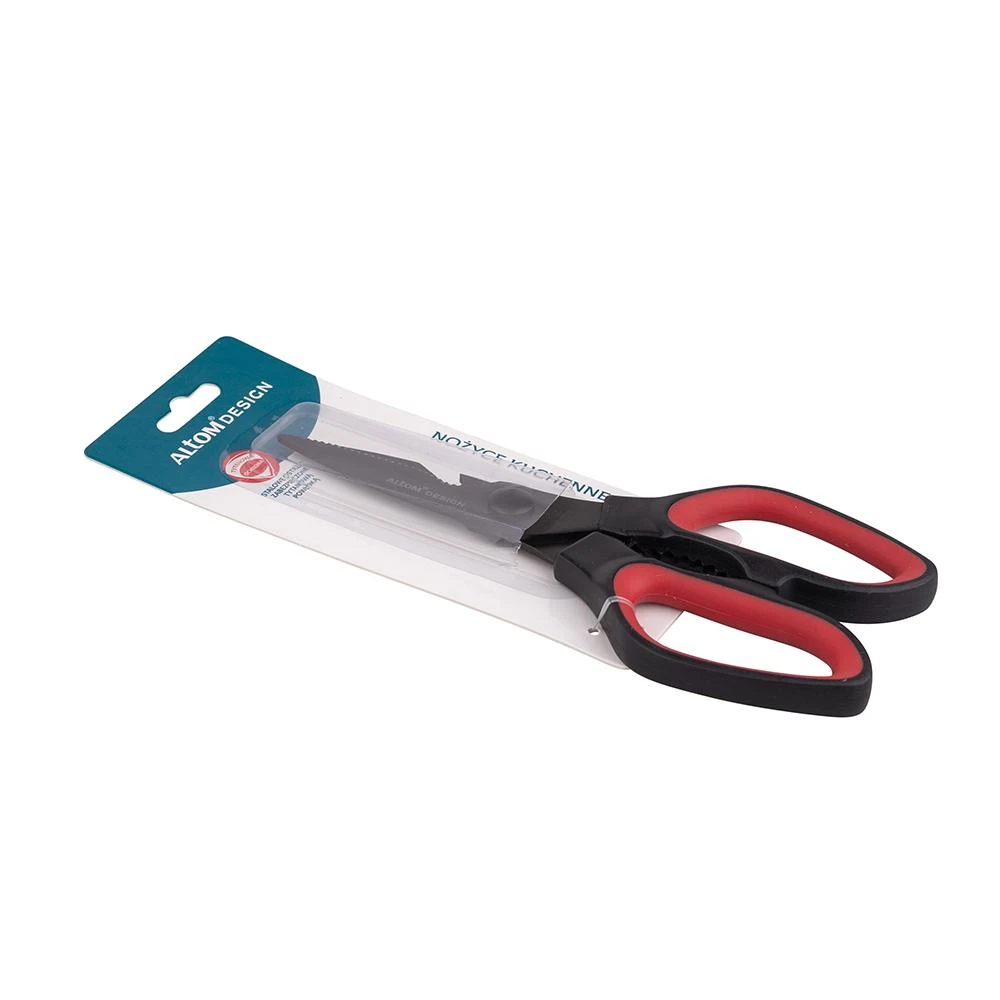 Virtuvinės žirklės su juodais titano dengtais kraštais, 20 cm