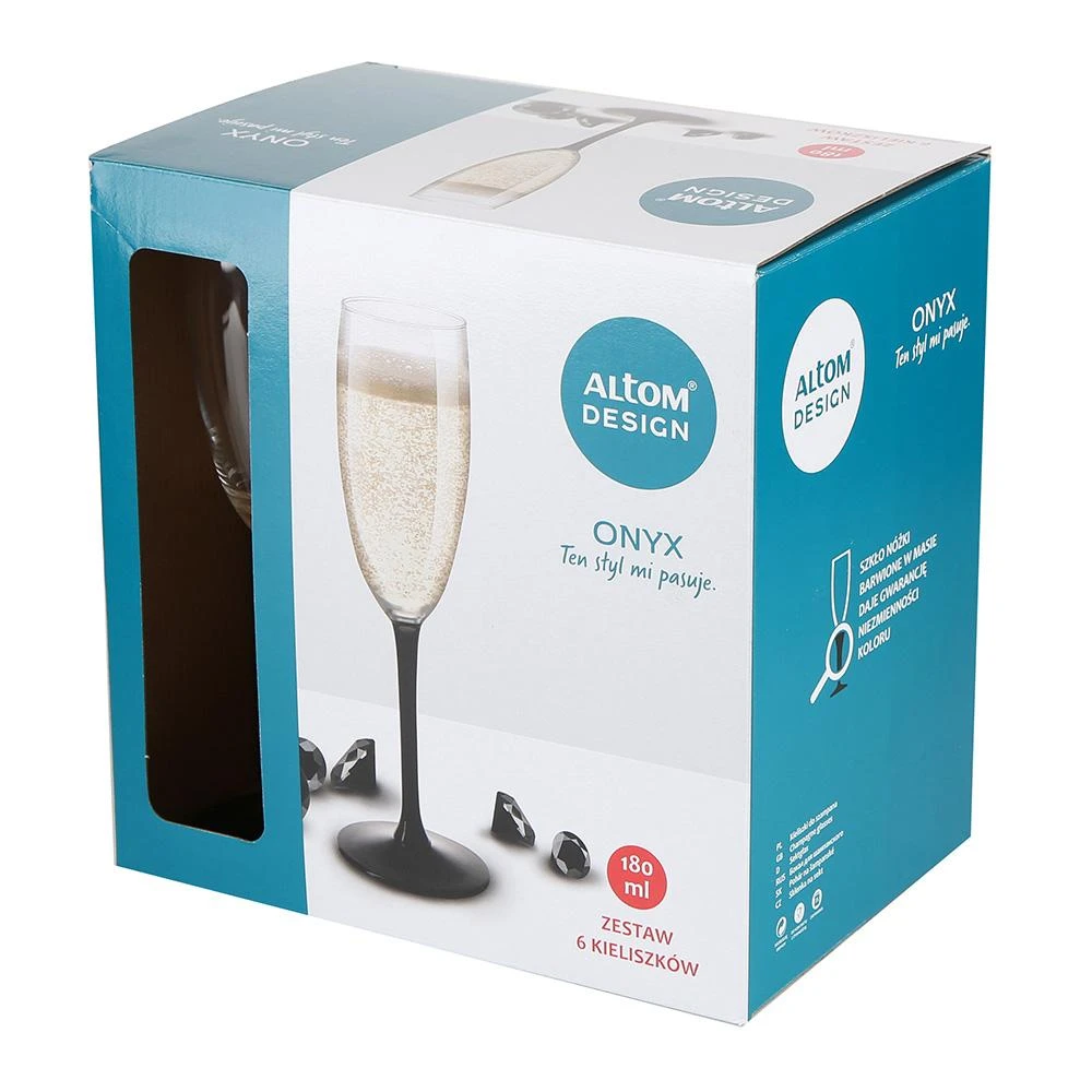 Onyx šampano taurių rinkinys, 6 vnt., 180 ml