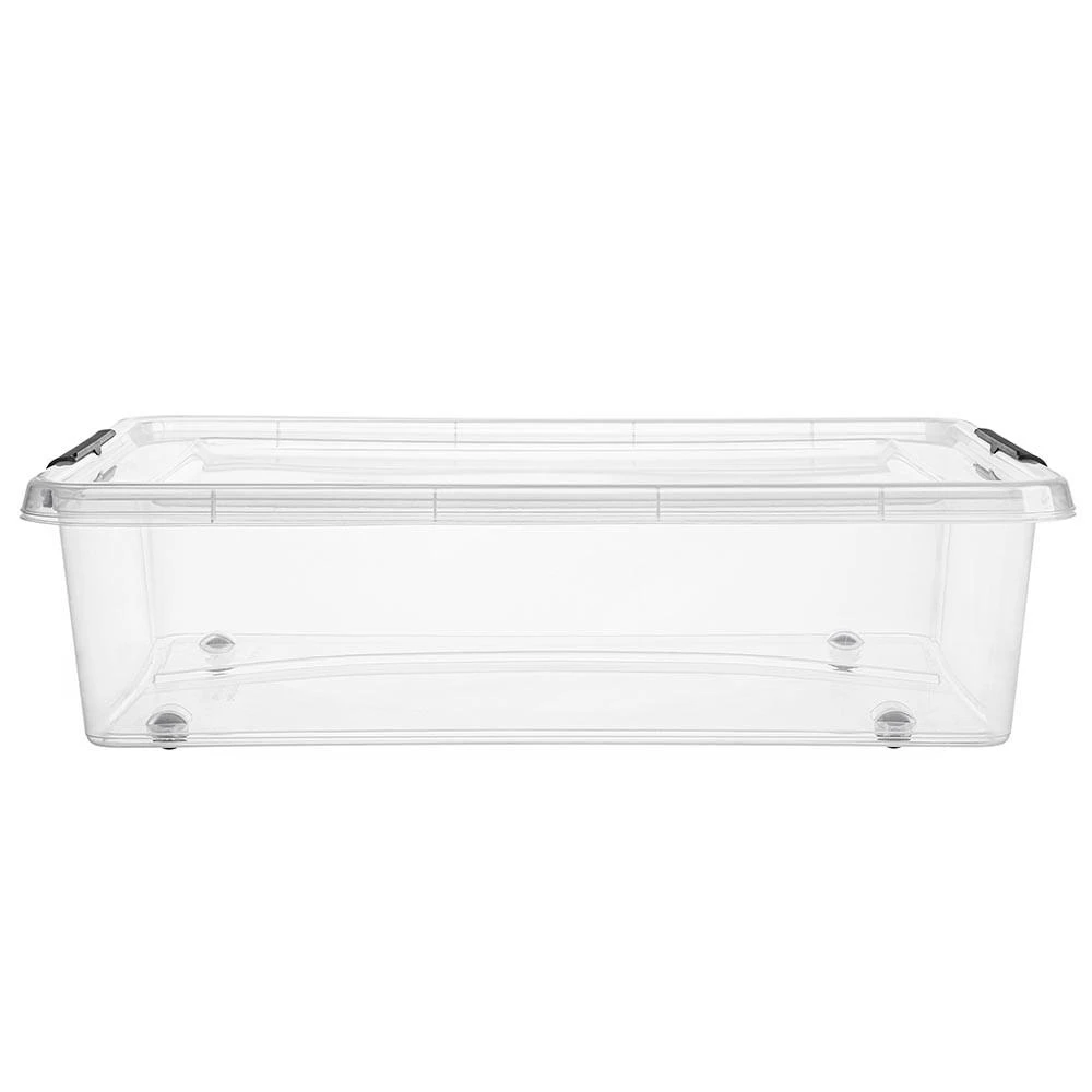 Moxom Paprastas sandėliavimo konteineris su dangčiu ant ratukų 58x39x16cm 29 l