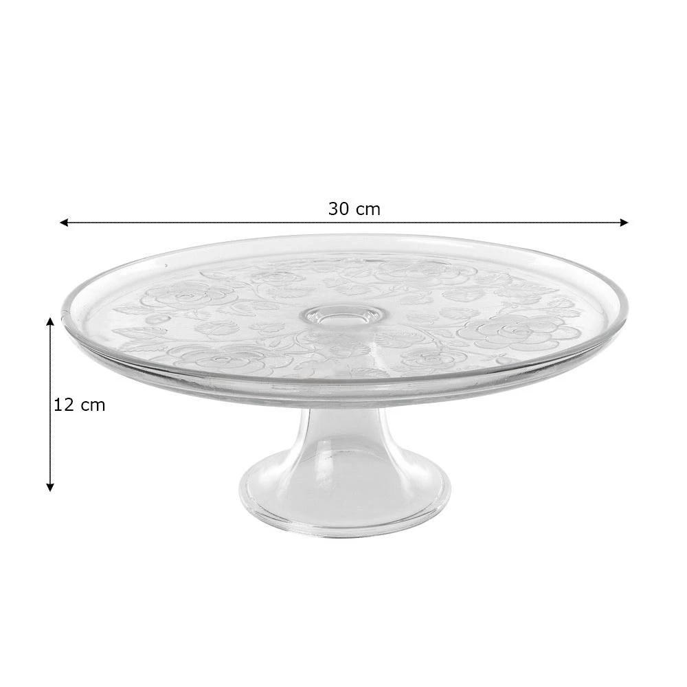 Tortinė iš stiklo ant kojelės 32cm "Rožė"