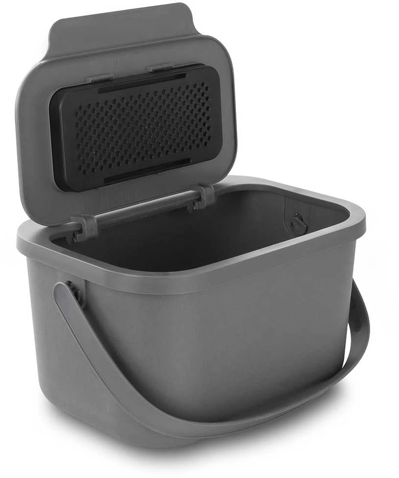MINI BINI - patogus biologiškai skaidomų atliekų konteineris - pilkas 35% bio - 4,5 l