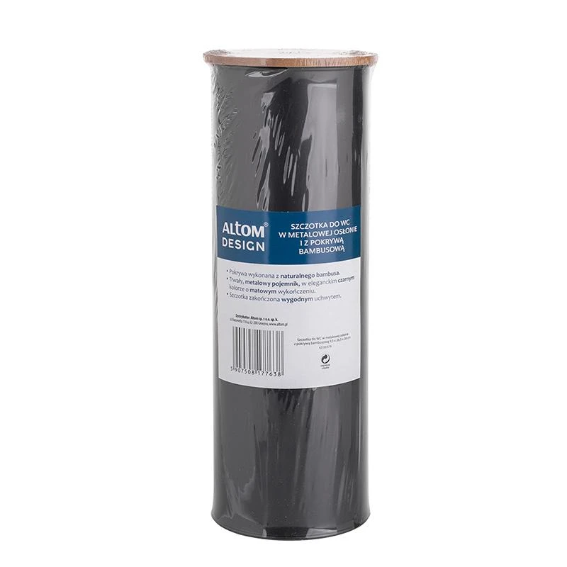 Toilet brush in juodas metal case 9,5x26,5x38 cm