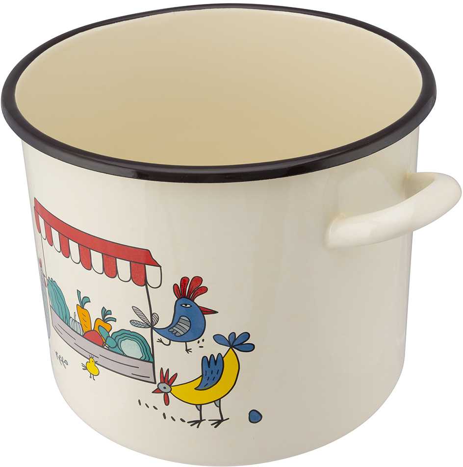 Altom Design Emaliuotas puodas su dangteliu sultiniui, dujų indukcija Silesia Kurki 10 l 25 cm
