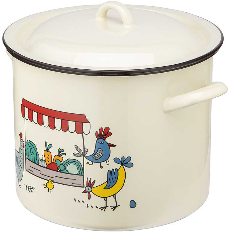 Altom Design Emaliuotas puodas su dangteliu sultiniui, dujų indukcija Silesia Kurki 10 l 25 cm