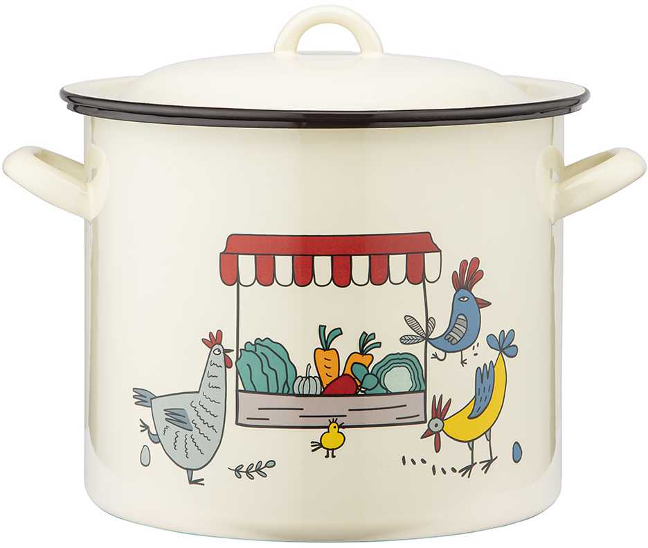 Altom Design Emaliuotas puodas su dangteliu sultiniui, dujų indukcija Silesia Kurki 10 l 25 cm