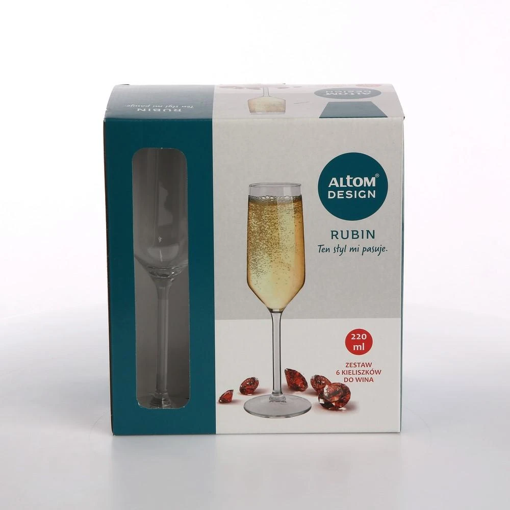 Rubin šampano taurių rinkinys, 6 vnt., po 220 ml