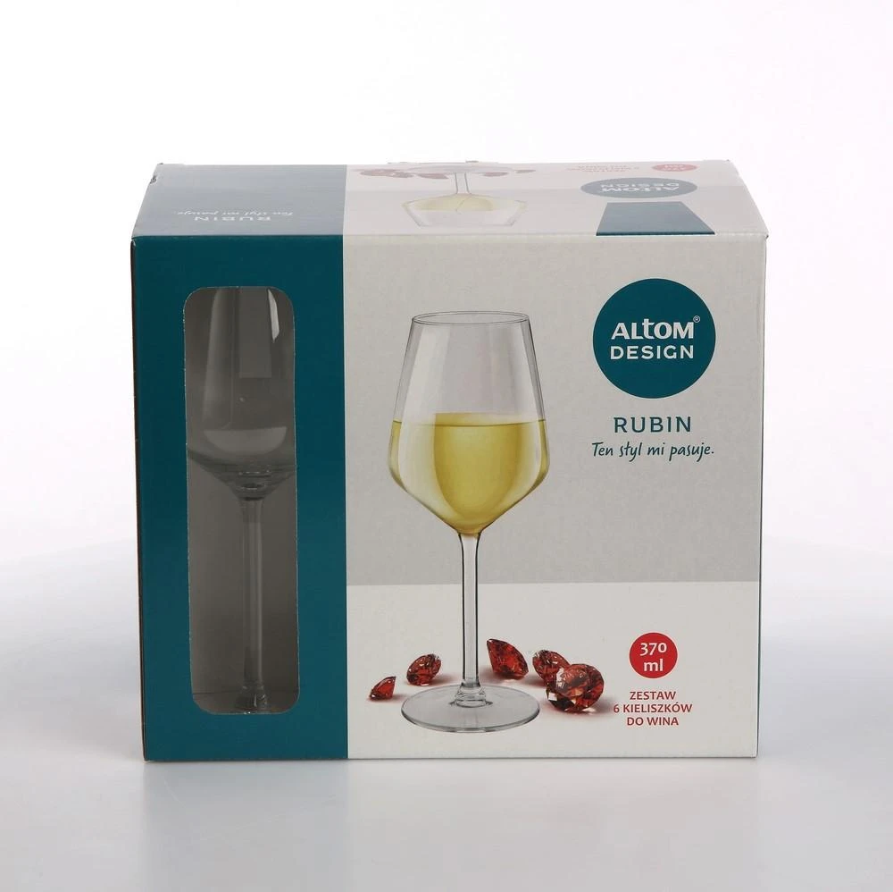 Rubin baltas vyno taurės, 6 vnt., 370 ml