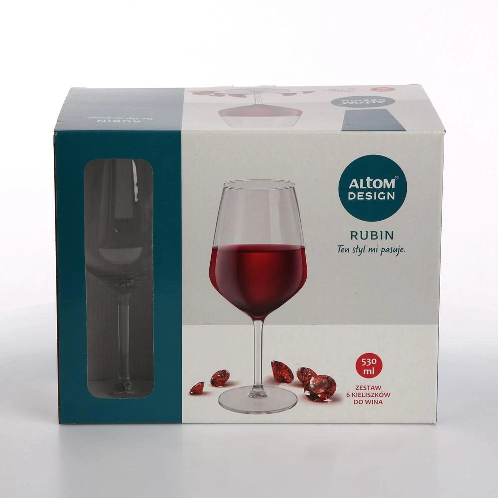 Rubin 6 vnt. raudonojo vyno taurių rinkinys, 530 ml