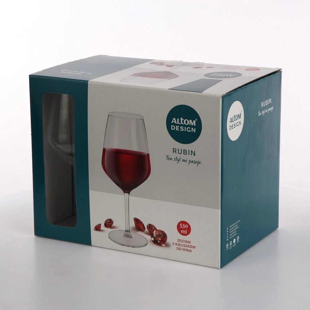 Rubin 6 vnt. raudonojo vyno taurių rinkinys, 530 ml